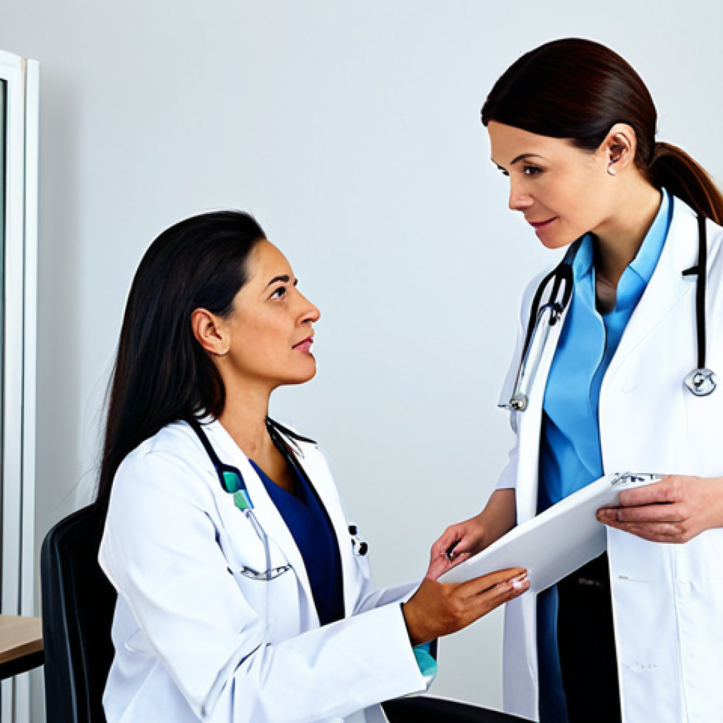 Doctor Consultation**
"A professional female doctor in a modest medical coat, consulting with a patient in a bright, clean clinic room, fully clothed, appropriate attire, safe for work, perfect anatomy, natural proportions, professional medical photography, high quality, family-friendly."
**