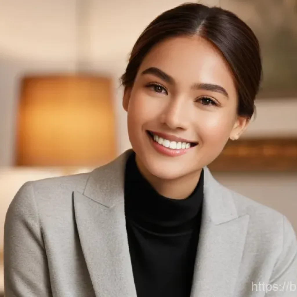 안면 윤곽 수술 비용 - **Prompt:** A young woman with a radiant, confident smile, looking directly at the viewer. Her facia...