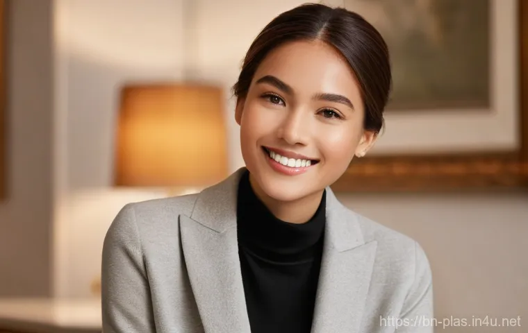 안면 윤곽 수술 비용 - **Prompt:** A young woman with a radiant, confident smile, looking directly at the viewer. Her facia...