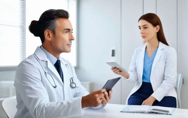 성형외과 상담 비용 - **Image Prompt: Empathetic Plastic Surgery Consultation**
A sophisticated and well-lit plastic s...