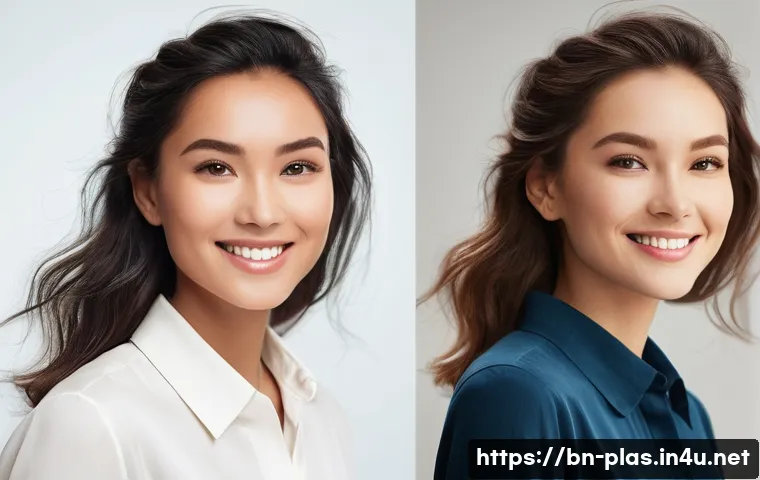 성형외과 시술 전후 사진 - **A Journey of Transformation: Subtle Enhancements and Confidence**
"Create a diptych image (two...